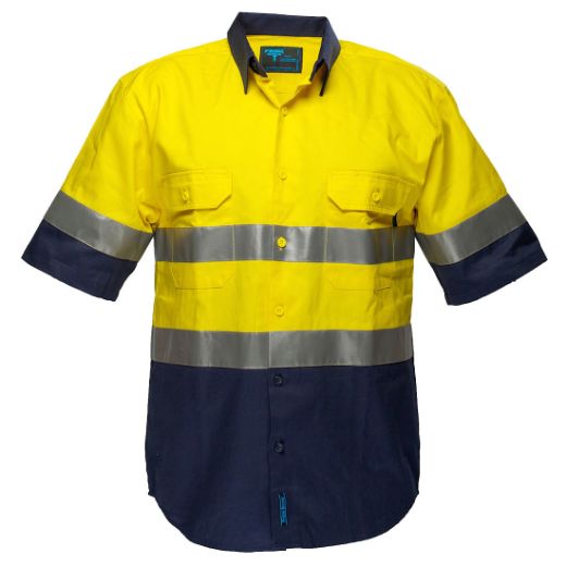 Picture of Portwest Hi-Vis Two Tone Regular Weight Short Sleeve Shirt with Tape
